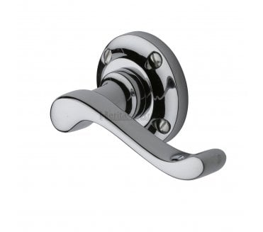 Heritage Brass V820 Bedford Door Handle On Rose - Polished Chrome