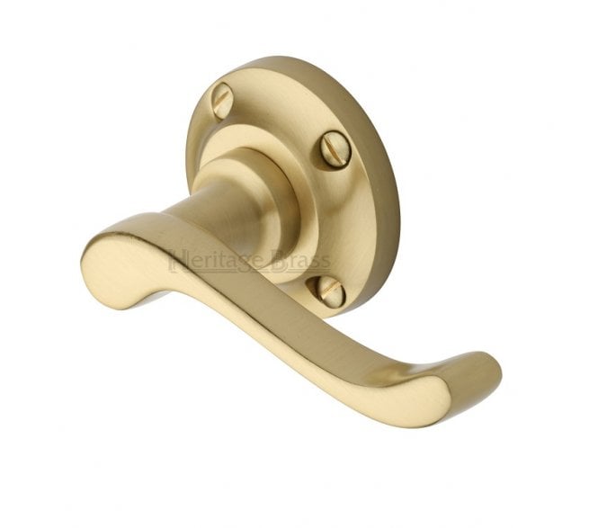Heritage Brass V820 Bedford Door Handle On Rose - Satin Brass