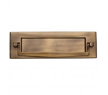 Heritage Brass V830 Letter Plate & Knocker - Antique Brass