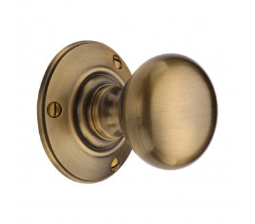 Heritage Brass V876-AT Chester Mortice Knobs on Rose - Antique Brass