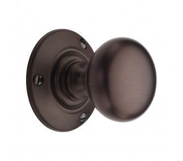 Heritage Brass V876-MB Chester Mortice Knobs on Rose - Matt Bronze