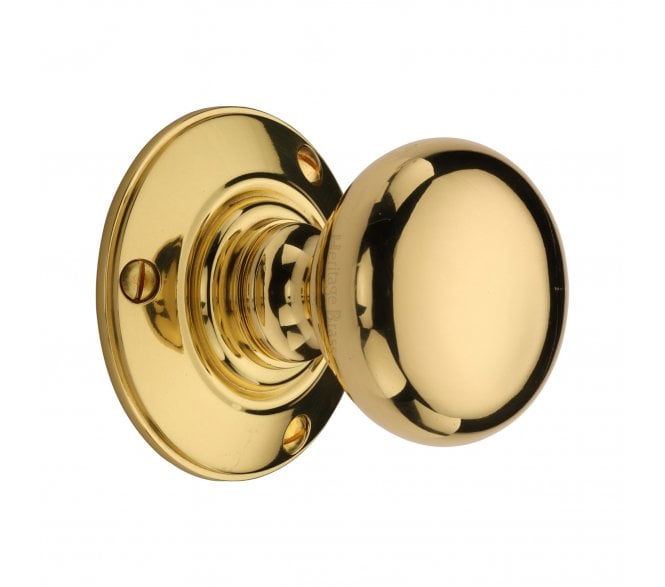 Heritage Brass V876-PB Chester Mortice Knobs on Rose - Polished Brass