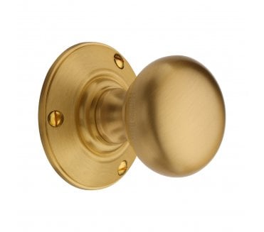 Heritage Brass V876-SB Chester Mortice Knobs on Rose - Satin Brass