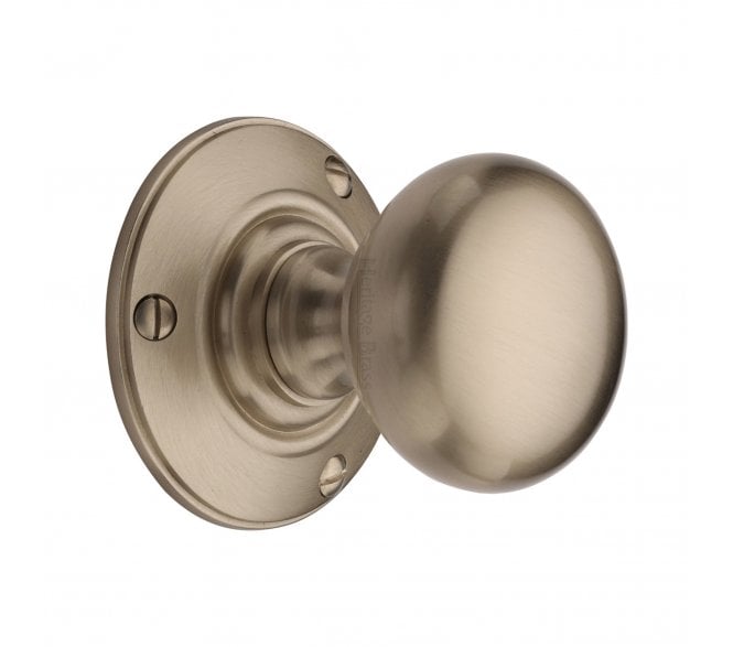 Heritage Brass V876-SN Chester Mortice Knobs on Rose - Satin Nickel