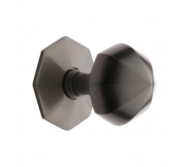 Heritage Brass V880 Faceted Centre Door Knob 63mm - Matt Bronze