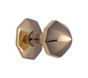 Heritage Brass V880 Faceted Centre Door Knob 63mm - Polished Brass