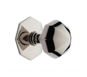 Heritage Brass V880 Faceted Centre Door Knob 63mm - Polished Nickel