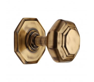 Heritage Brass V890 Octagonal Centre Door Knob - Antique Brass