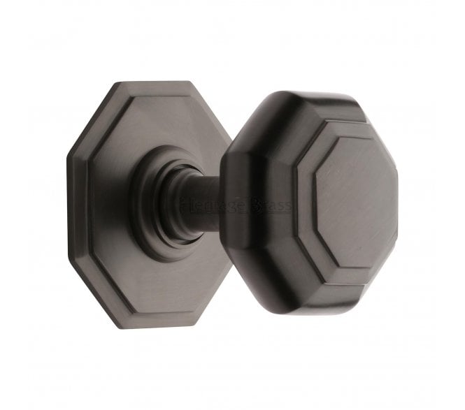 Heritage Brass V890 Octagonal Centre Door Knob - Matt Bronze