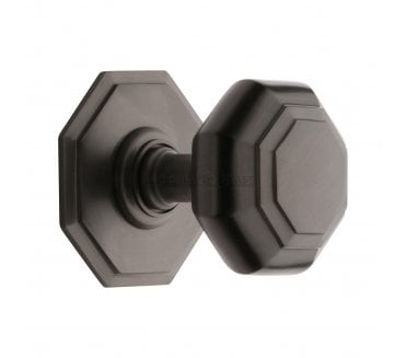 Heritage Brass V890 Octagonal Centre Door Knob - Matt Bronze