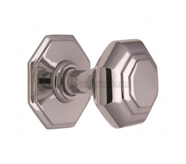 Heritage Brass V890 Octagonal Centre Door Knob - Polished Chrome