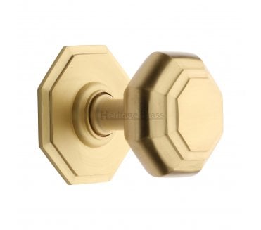 Heritage Brass V890 Octagonal Centre Door Knob - Satin Brass