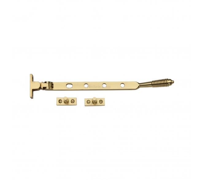 Heritage Brass V892 Reeded-End Casement Stay - Polished Brass