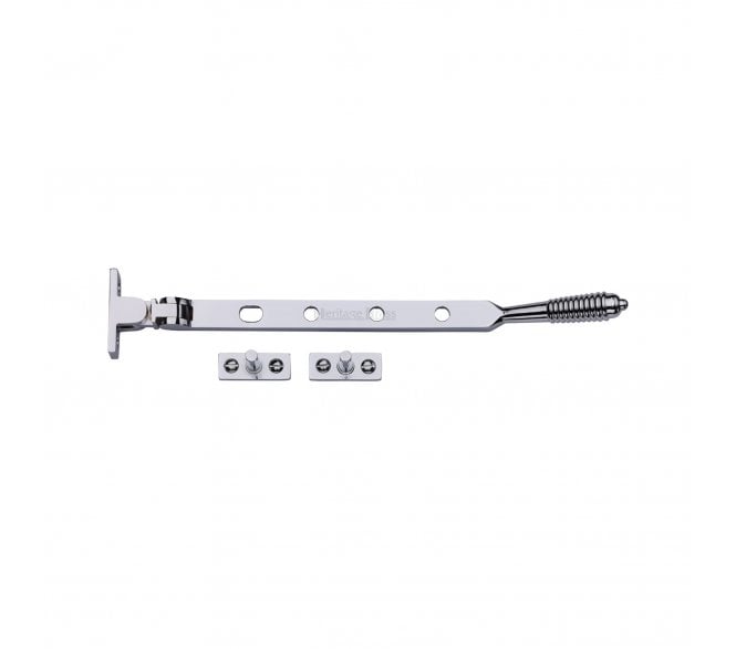 Heritage Brass V892 Reeded-End Casement Stay - Polished Chrome