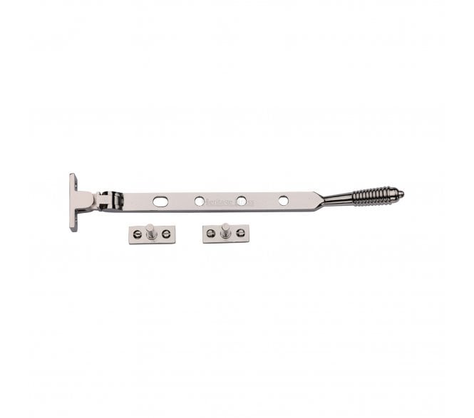 Heritage Brass V892 Reeded-End Casement Stay - Polished Nickel