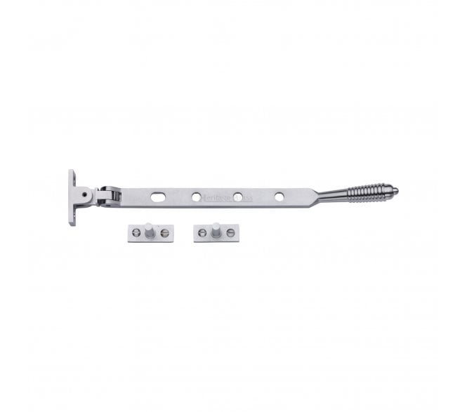 Heritage Brass V892 Reeded-End Casement Stay - Satin Chrome