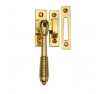 Heritage Brass V894 Reeded-End Casement Fastener - Polished Brass