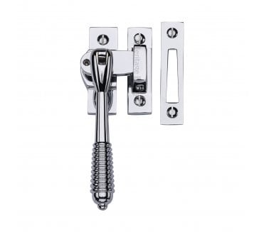 Heritage Brass V894L Reeded-End Casement Fastener (Lockable) - Polished Chrome
