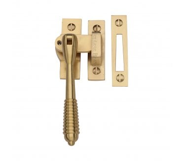 Heritage Brass V894L Reeded-End Casement Fastener (Lockable) - Satin Brass