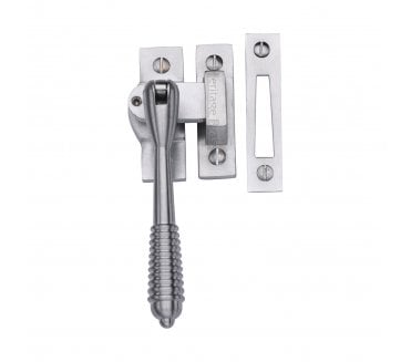 Heritage Brass V894L Reeded-End Casement Fastener (Lockable) - Satin Chrome