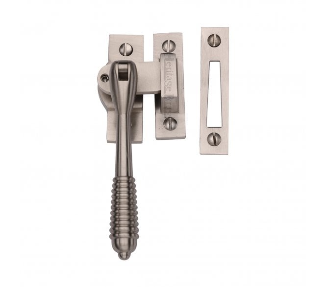 Heritage Brass V894L Reeded-End Casement Fastener (Lockable) - Satin Nickel