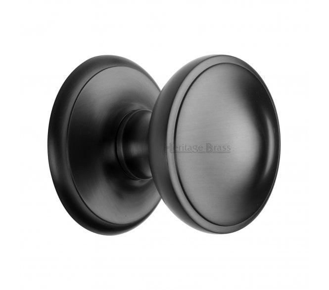 Heritage Brass V900 Round Centre Door Knob - Matt Black
