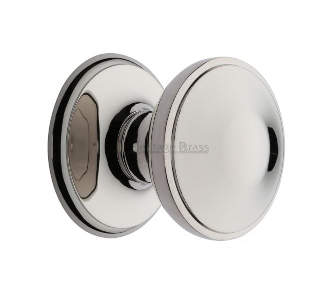 Heritage Brass V900 Round Centre Door Knob - Polished Nickel