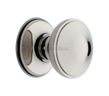Heritage Brass V900 Round Centre Door Knob - Polished Nickel