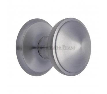 Heritage Brass V900 Round Centre Door Knob - Satin Chrome