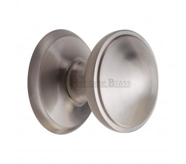 Heritage Brass V900 Round Centre Door Knob - Satin Nickel