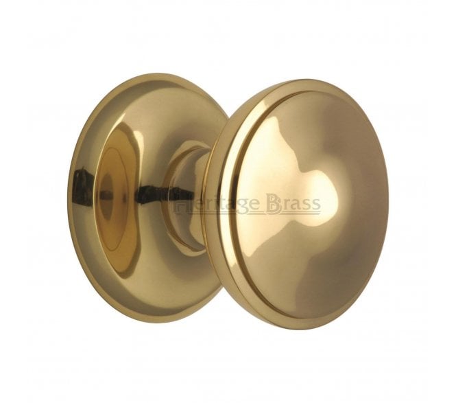 Heritage Brass V900 Round Centre Door Knob - Unlacquered Brass