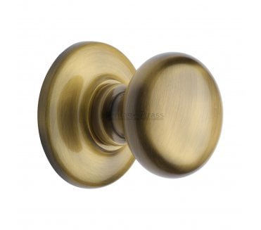 Heritage Brass V901 Mushroom Centre Door Knob - Antique Brass