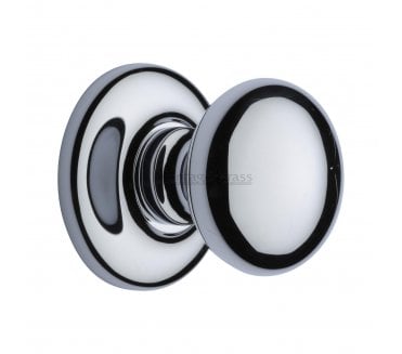 Heritage Brass V901 Mushroom Centre Door Knob - Polished Chrome