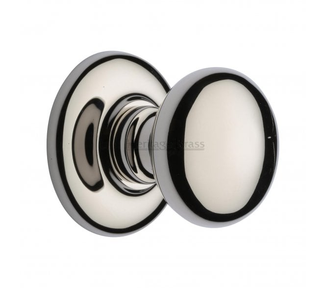 Heritage Brass V901 Mushroom Centre Door Knob - Polished Nickel