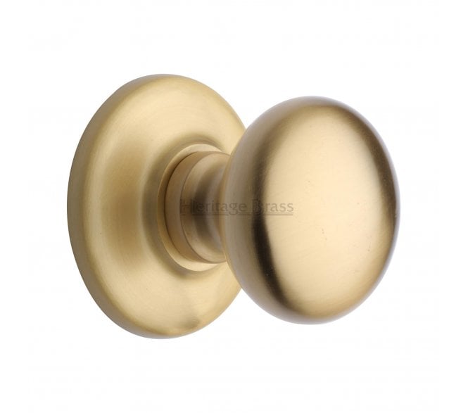 Heritage Brass V901 Mushroom Centre Door Knob - Satin Brass