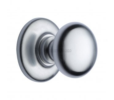 Heritage Brass V901 Mushroom Centre Door Knob - Satin Chrome