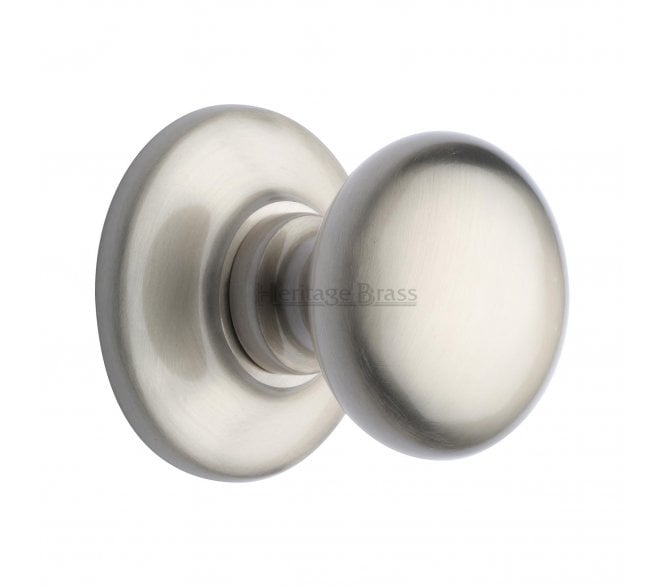 Heritage Brass V901 Mushroom Centre Door Knob - Satin Nickel