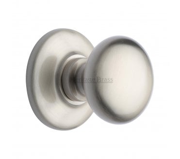 Heritage Brass V901 Mushroom Centre Door Knob - Satin Nickel