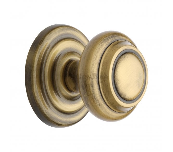 Heritage Brass V905 Contoured Centre Door Knob - Antique Brass