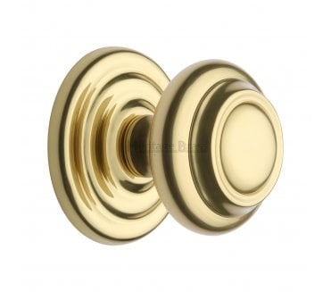 Heritage Brass V905 Contoured Centre Door Knob - Polished Brass