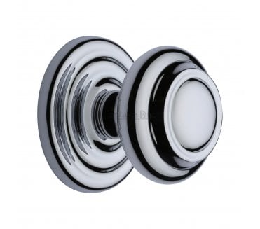 Heritage Brass V905 Contoured Centre Door Knob - Polished Chrome