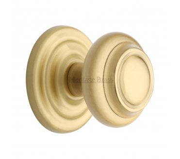 Heritage Brass V905 Contoured Centre Door Knob - Satin Brass