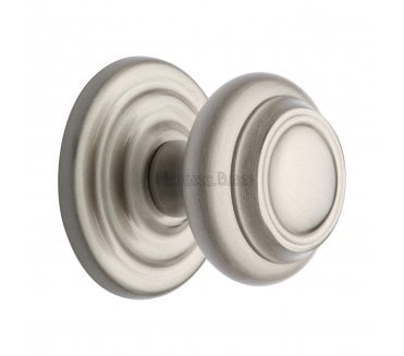 Heritage Brass V905 Contoured Centre Door Knob - Satin Nickel