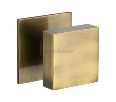Heritage Brass V908 Square Centre Door Knob - Antique Brass