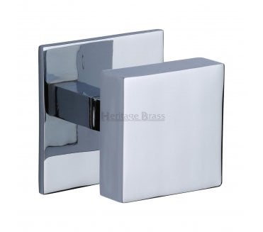 Heritage Brass V908 Square Centre Door Knob - Polished Chrome