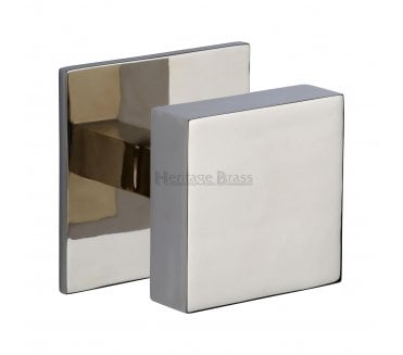 Heritage Brass V908 Square Centre Door Knob - Polished Nickel