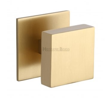 Heritage Brass V908 Square Centre Door Knob - Satin Brass