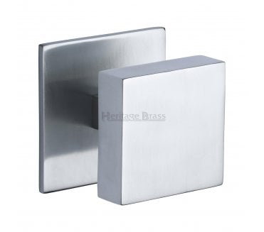 Heritage Brass V908 Square Centre Door Knob - Satin Chrome