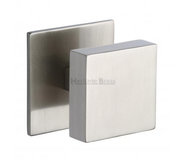 Heritage Brass V908 Square Centre Door Knob - Satin Nickel
