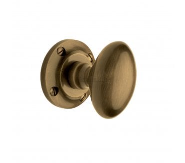 Heritage Brass V960 Oval Mortice Door Knobs - Antique Brass